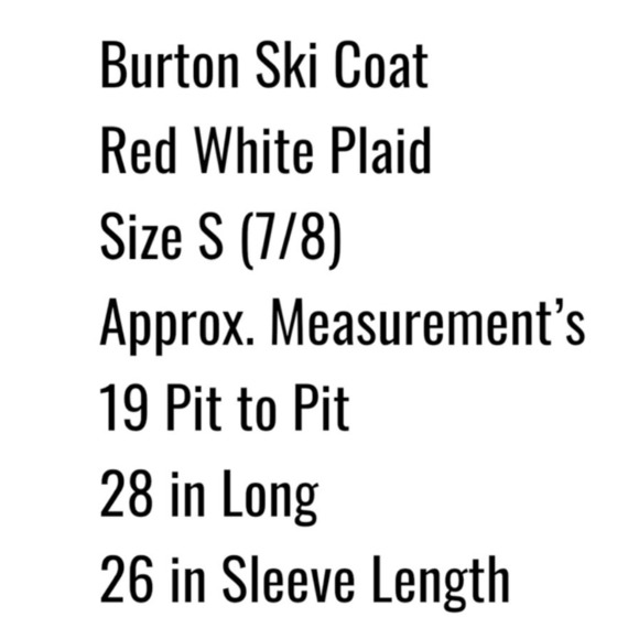Burton Jacket KIDS Size S Ski Plaid Snowboard Dryride Hooded Waterproof UNISEX - Picture 3 of 16